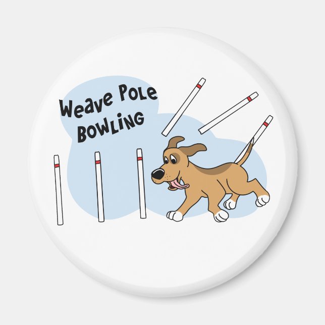 Funny Weave Poles Dog Agility Magnet (Vorne)