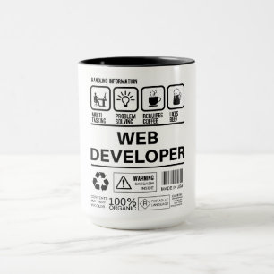 Funny Web Developer Handling Information Tasse