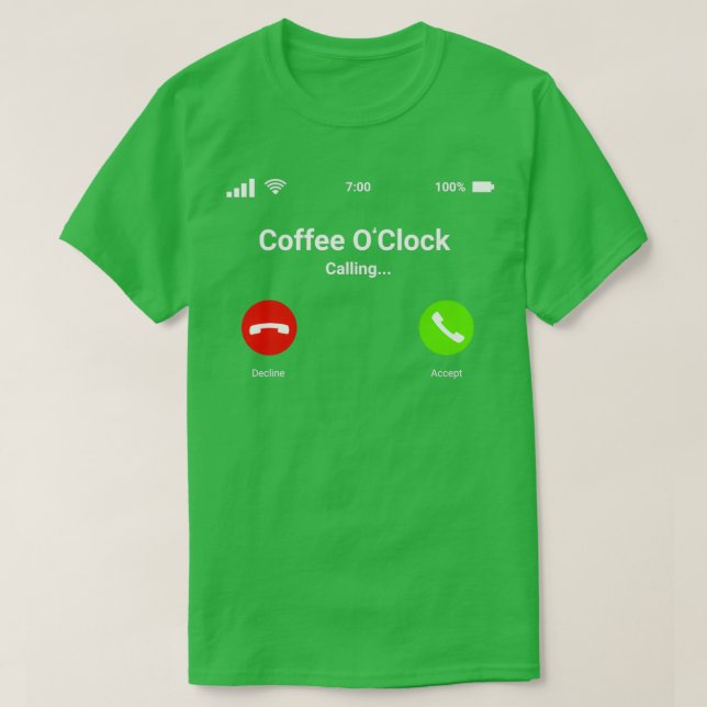 Funny Weck-Up-Kaffee Ox27Clock Office 1 T-Shirt (Design vorne)