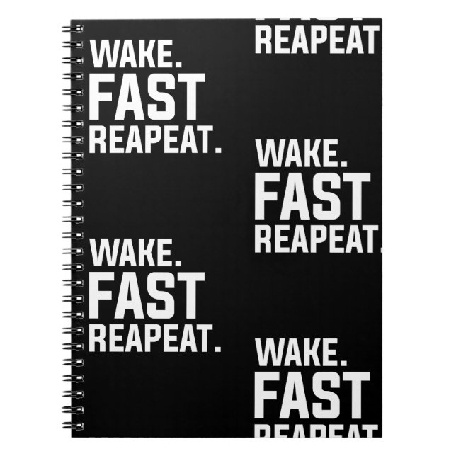 Funny Weckte Fast Repeat Graphic Sarcastic Notizblock (Vorderseite)