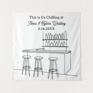 Funny Wedding Backdrop Photo Prop Wandteppich