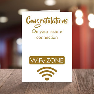 Funny wedding Gratulationen WiFi Pun Hochzeit Karte
