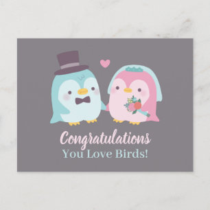 Funny Wedding Herzlichen Glückwunsch Pinguin Love  Postkarte