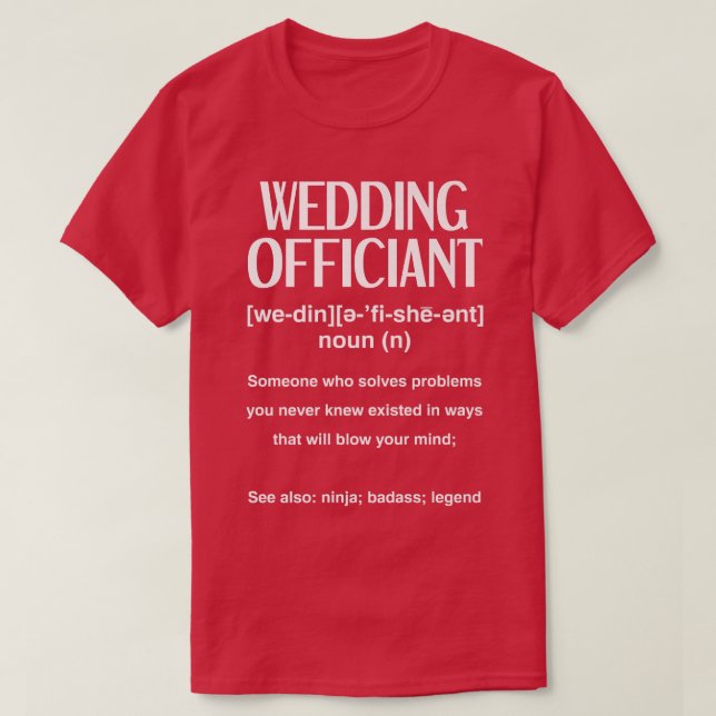 Funny Wedding Offizier T-Shirt (Design vorne)