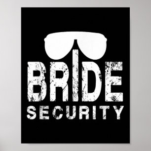 Funny Wedding Party Gift Bridge Security Ring Bear Poster
