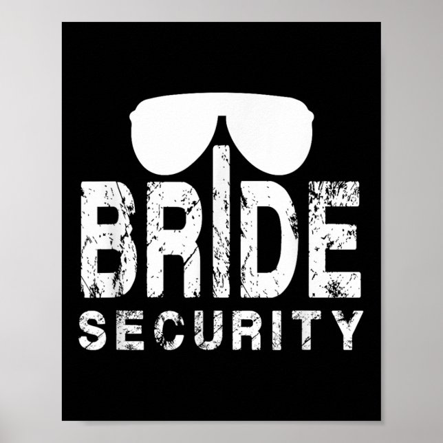 Funny Wedding Party Gift Bridge Security Ring Bear Poster (Vorne)