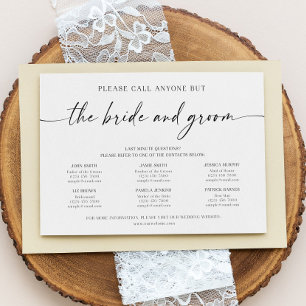 Funny Wedding Phone Numbers Kontaktkarte Begleitkarte