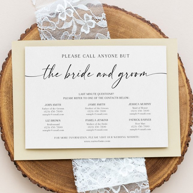 Funny Wedding Phone Numbers Kontaktkarte Begleitkarte (Von Creator hochgeladen)