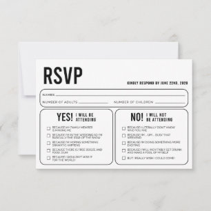 Funny Wedding Response UAWG Enclosure Card RSVP Karte
