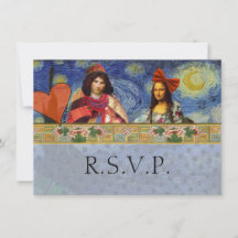 Funny Wedding RSVP Baroque Verziert Figurative