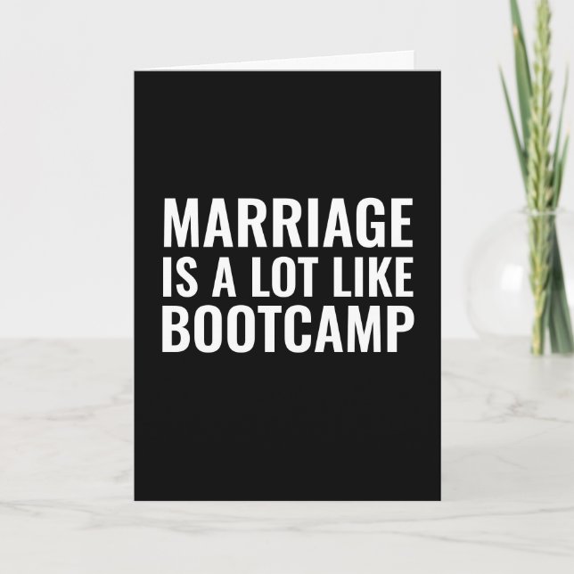 FUNNY WEDING GRATULATIONS CARD, BOOTCAMP CARD KARTE (Vorderseite)