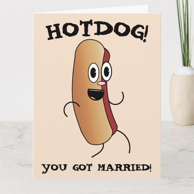 FUNNY WEDING HOTDOG GRATULALATIONS GREETING CARD KARTE (Vorderseite)