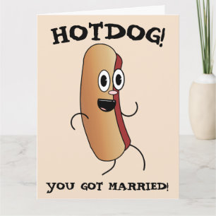 FUNNY WEDING HOTDOG GRATULALATIONS GREETING CARD KARTE