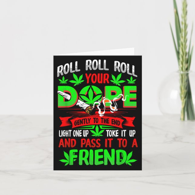 Funny Weed Pot Lover Roll Joint Friend Smoking Sho Karte (Vorderseite)