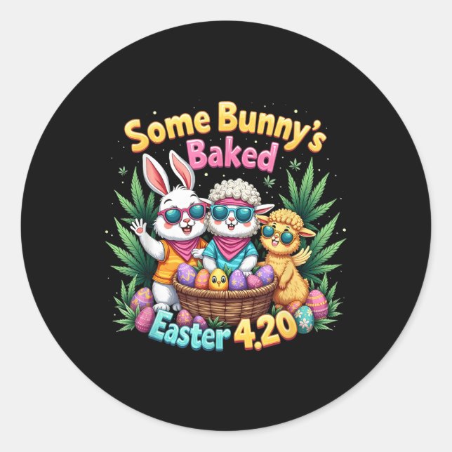 Funny Week Rauchen Rabbit Day Ostersonne Runder Aufkleber (Vorderseite)