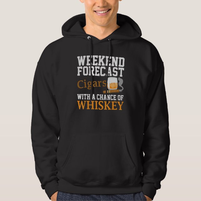 Funny Weekend Forecast Zigarren und Whiskey für Mä Hoodie (Vorderseite)