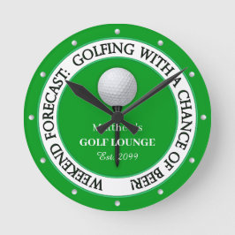Funny Weekend Golf Lounge / Bar Wall Clock Runde Wanduhr