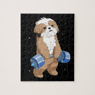 Funny Weight Lifting Fitness Gym Shih Tzu Dog Puzzle