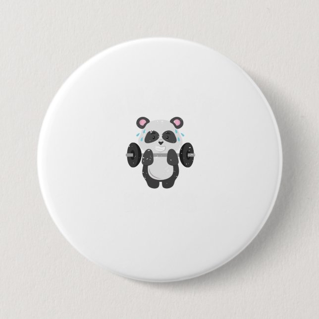 Funny Weightlift Gym Panda Beast Workout Button (Vorderseite)