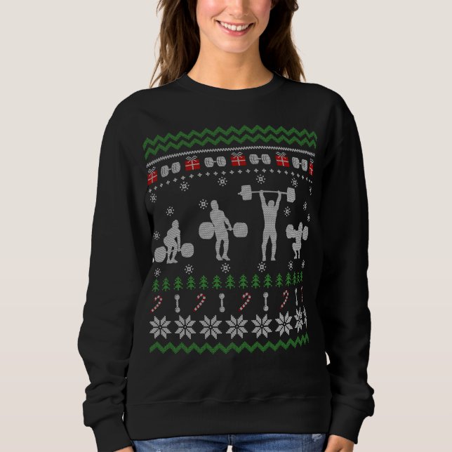 Funny Weightlift Ugly Weihnachtssüßchen Sweatshirt (Vorderseite)