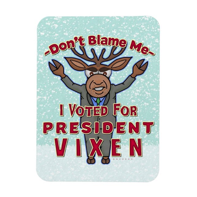 Funny WeihnachPräsidentin Vixen Reindeer Politik Magnet (Vertikal)