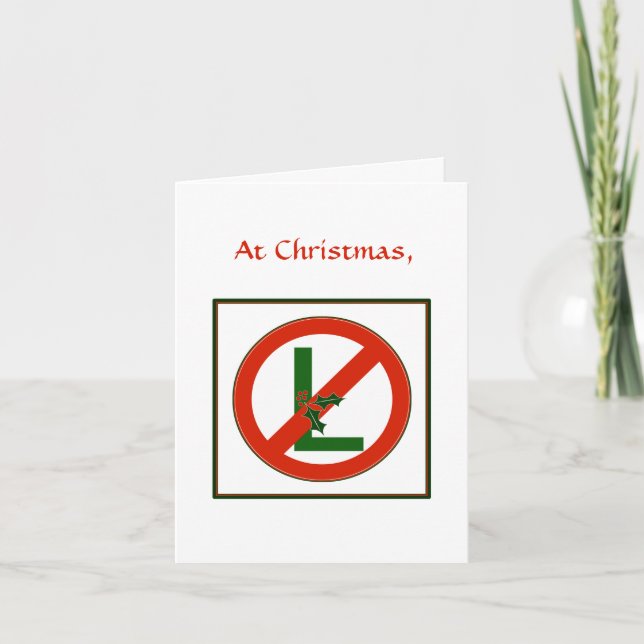 Funny Weihnachten "No L" Weihnachtskarte (Vorderseite)
