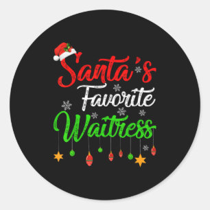 Funny Weihnachten Weihnachten Lieblingskellner Wei Runder Aufkleber