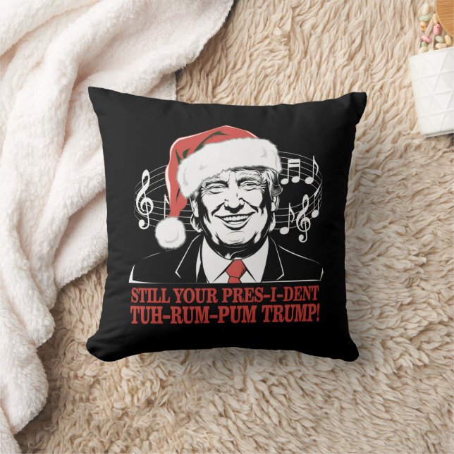 Funny Weihnachts Präsident Trump Pajamas Ugly Xmas Kissen (Decke)