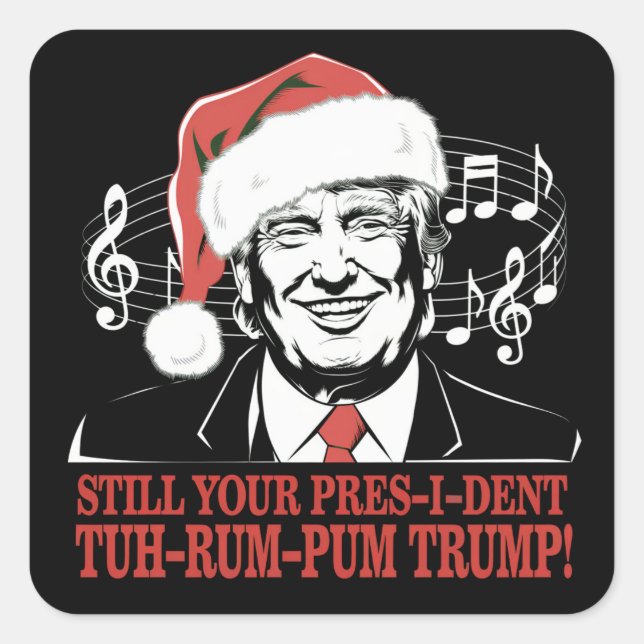 Funny Weihnachts Präsident Trump Pajamas Ugly Xmas Quadratischer Aufkleber (Vorderseite)