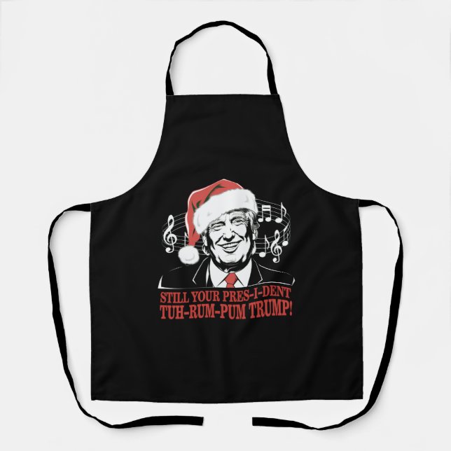 Funny Weihnachts Präsident Trump Pajamas Ugly Xmas Schürze (Vorderseite)