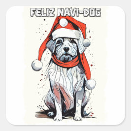 Funny Weihnachtsangebot Niedlich Whimsical Santa D Quadratischer Aufkleber