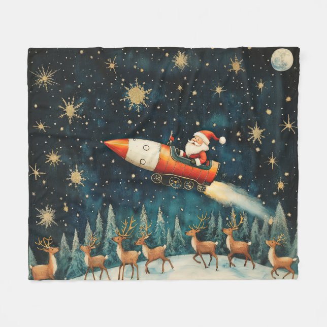 Funny Weihnachtsfest Eve Fleece Blanket (Vorderseite (Horizontal))