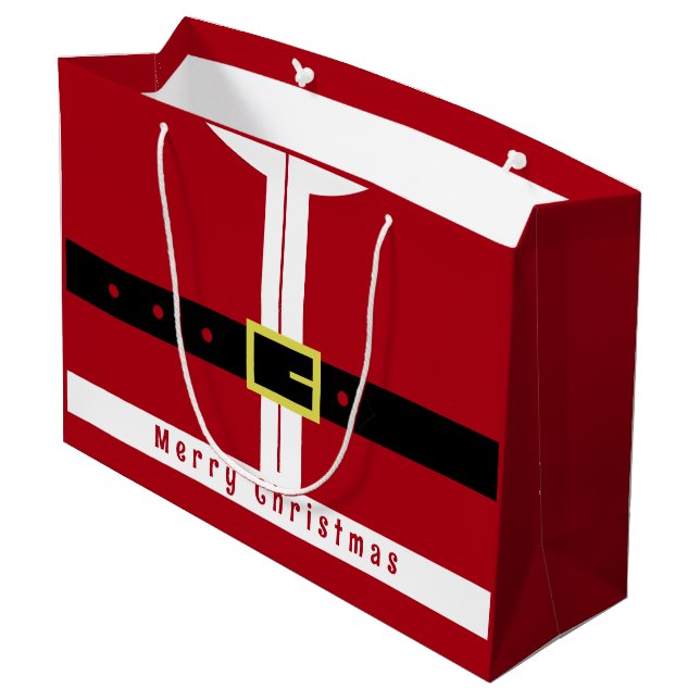 Funny Weihnachtsgeschenktasche Große Geschenktüte (Rückseite Schrägansicht)