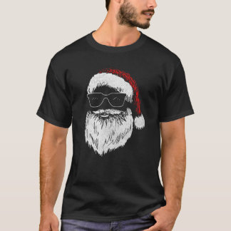 Funny Weihnachtsgesicht mit Sonnenbrille, die Bart T-Shirt
