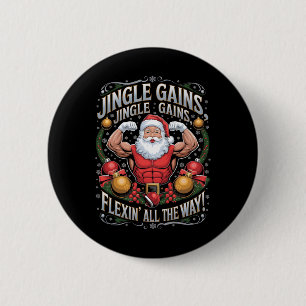 Funny Weihnachtsgymnastik Workout Motivierend Fell Button