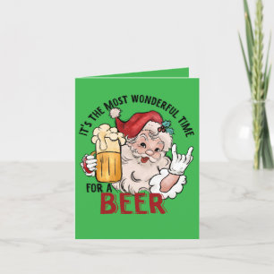Funny Weihnachtskarte für Bier trinken Feiertagskarte