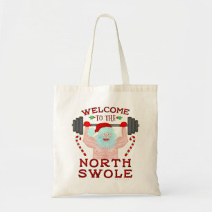 Funny Weihnachtsmann Claus Swole Weightlifter Tragetasche