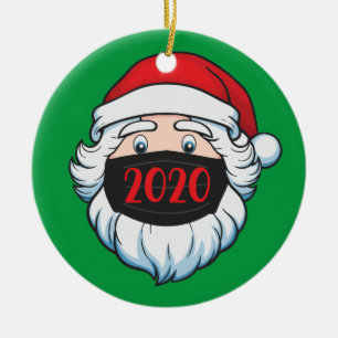 Funny Weihnachtsmann Facemask 2020 Weihnachten Keramik Ornament