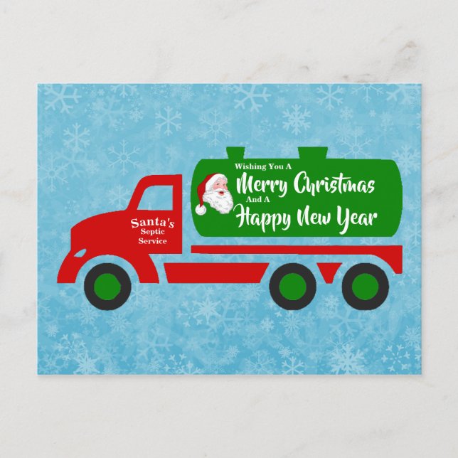 Funny Weihnachtsmann Weihnachten Truck Ihr Gruß Postkarte (Vorderseite)