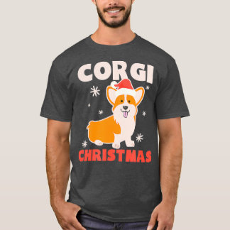 Funny Weihnachtsmannmütze Design Corgi Weihnachten T-Shirt