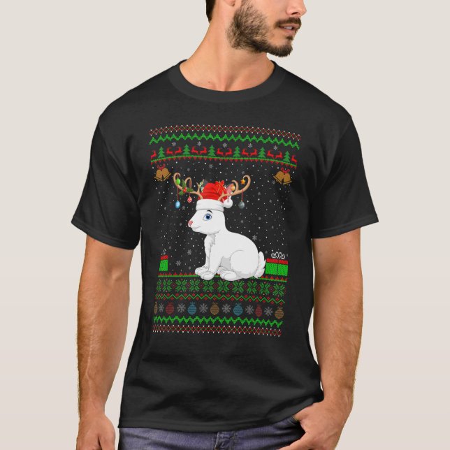 Funny Weihnachtsmannmütze Matching Ugly Arctic Har T-Shirt (Vorderseite)