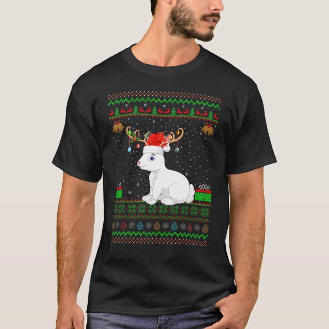 Funny Weihnachtsmannmütze Matching Ugly Arctic Har T-Shirt (Vorderseite)