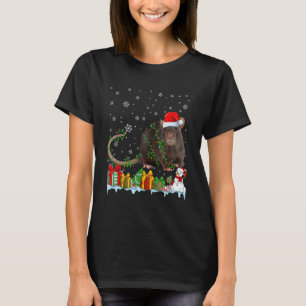 Funny Weihnachtsmannmütze Rat Christmas Lights Tie T-Shirt