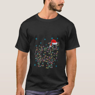 Funny Weihnachtsschaf mit Weihnachtsbaumleuchten C T-Shirt
