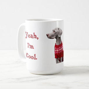 Funny Weimaraner in Weihnachts-Sweater Kaffeetasse