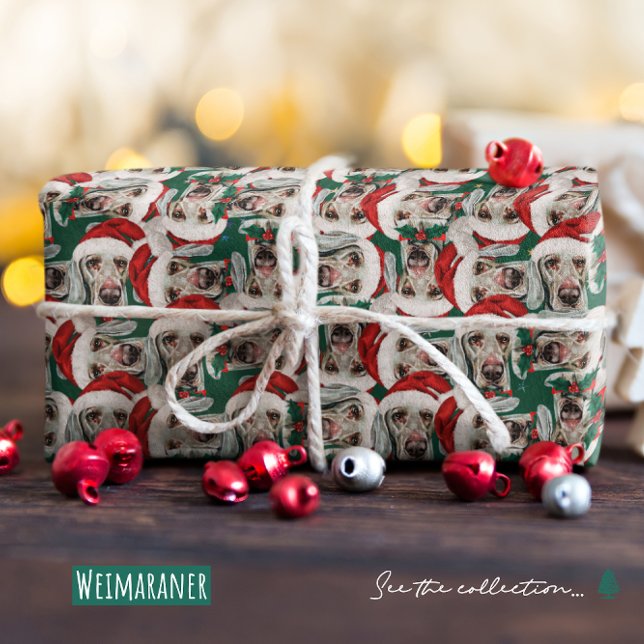 Funny Weimaraner Weihnachtsmuster Geschenkpapier (Von Creator hochgeladen)