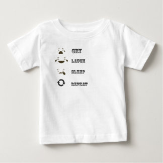 Funny weinen, lachen, schlafen, wiederholen baby t-shirt