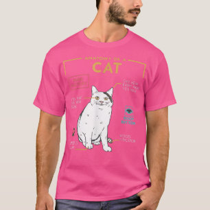 Funny Weird Cat Meme lächeln, Anatomie einer Katze T-Shirt