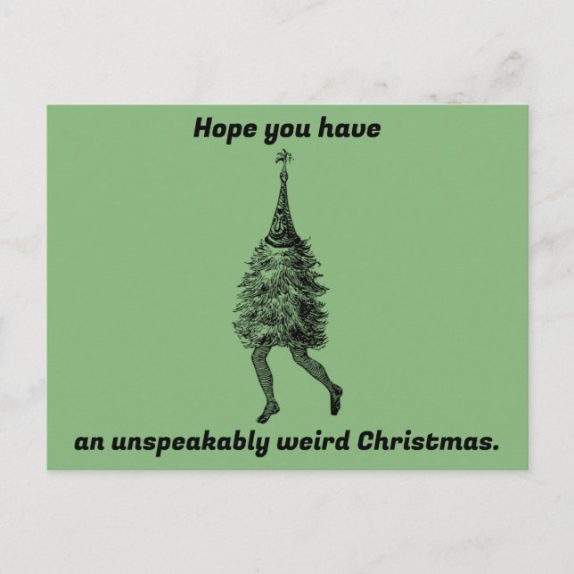 Funny Weird Weihnachten Postkarte (Vorderseite)