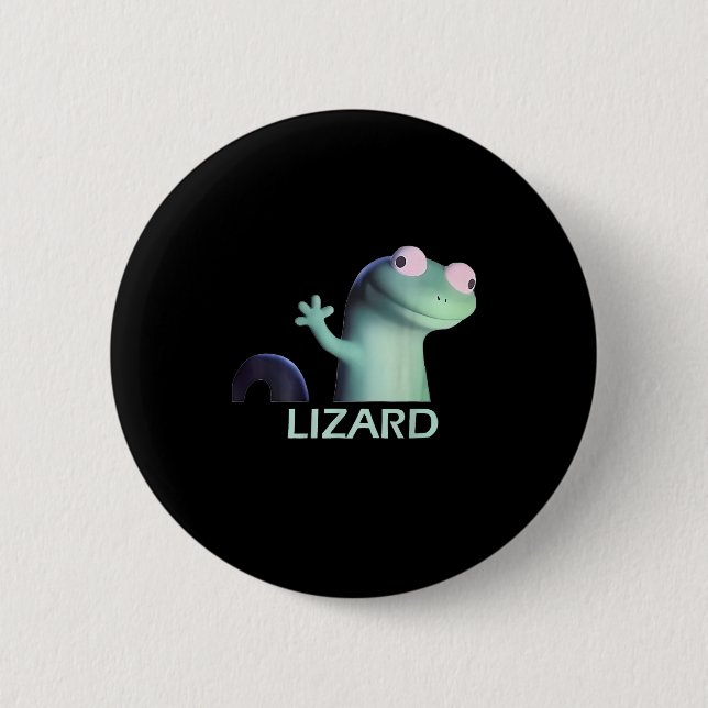 Funny Weirdcore Animal Women Men Lizard Liz Button (Vorderseite)
